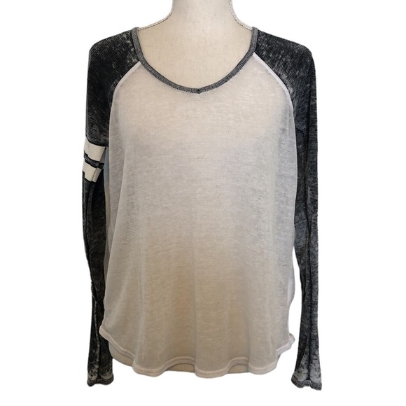 HURLEY T-Shirt Women's Size X-Small White Gray Baseball Long Sleeve - Picture 1 of 10